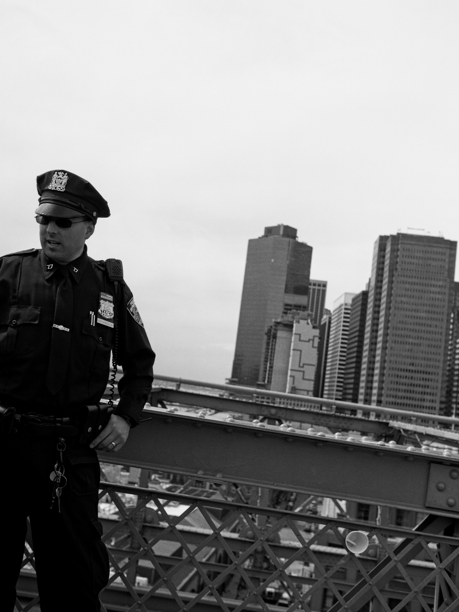 NYPD Officer on Brooklyn Bridge